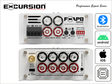 Preview: PX AP8 UHLC 24V - LKW 8 Kanal ULTRA HIGH/LOW AIR PLUS Car DSP SIGNAL KONVERTER - IOS/ANDROID BT APP Steuerung