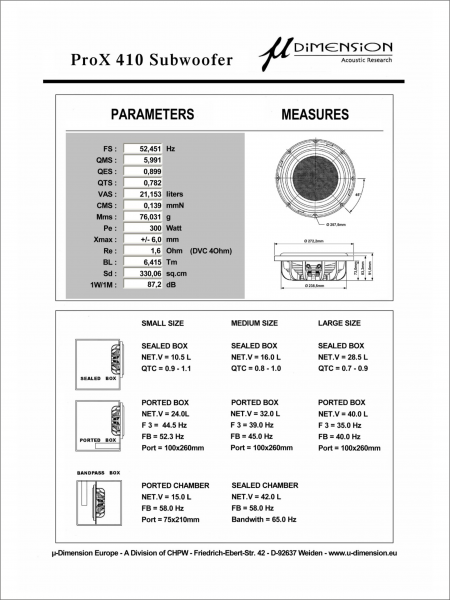 ProX 410 - 300 RMS / 500 Watt